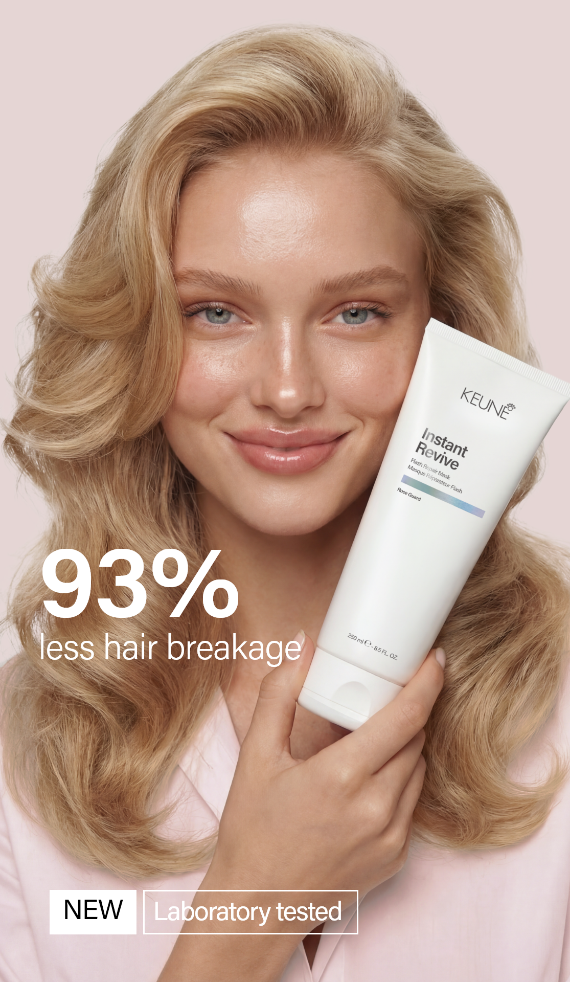Application of  Keune Instant Revive Flash Mask  for strong hair