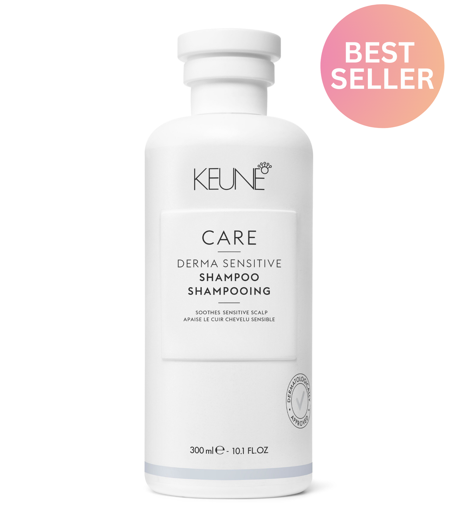 CARE Derma Sensitive Shampoo: Soothes sensitive scalp. Specially developed for dry and itchy scalp. Sulfate-free, alcohol-free, and free from added colors. For a calmed scalp and healthy hair.