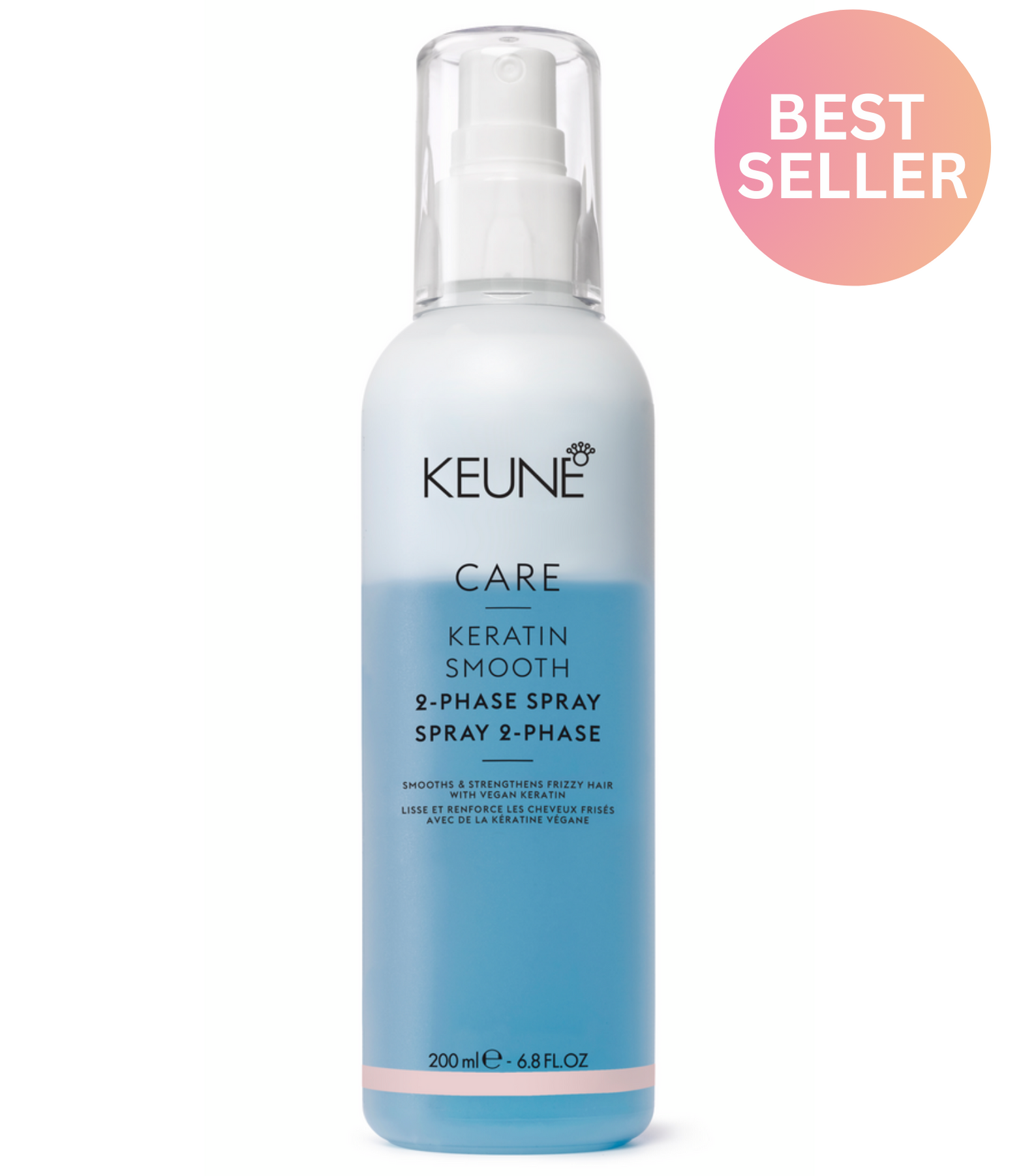 Explore the CARE KERATIN SMOOTH 2-PHASE SPRAY - Your ticket to smooth, shiny hair! Effective conditioner and anti-frizz problem-solving for instant results. Keune.ch.