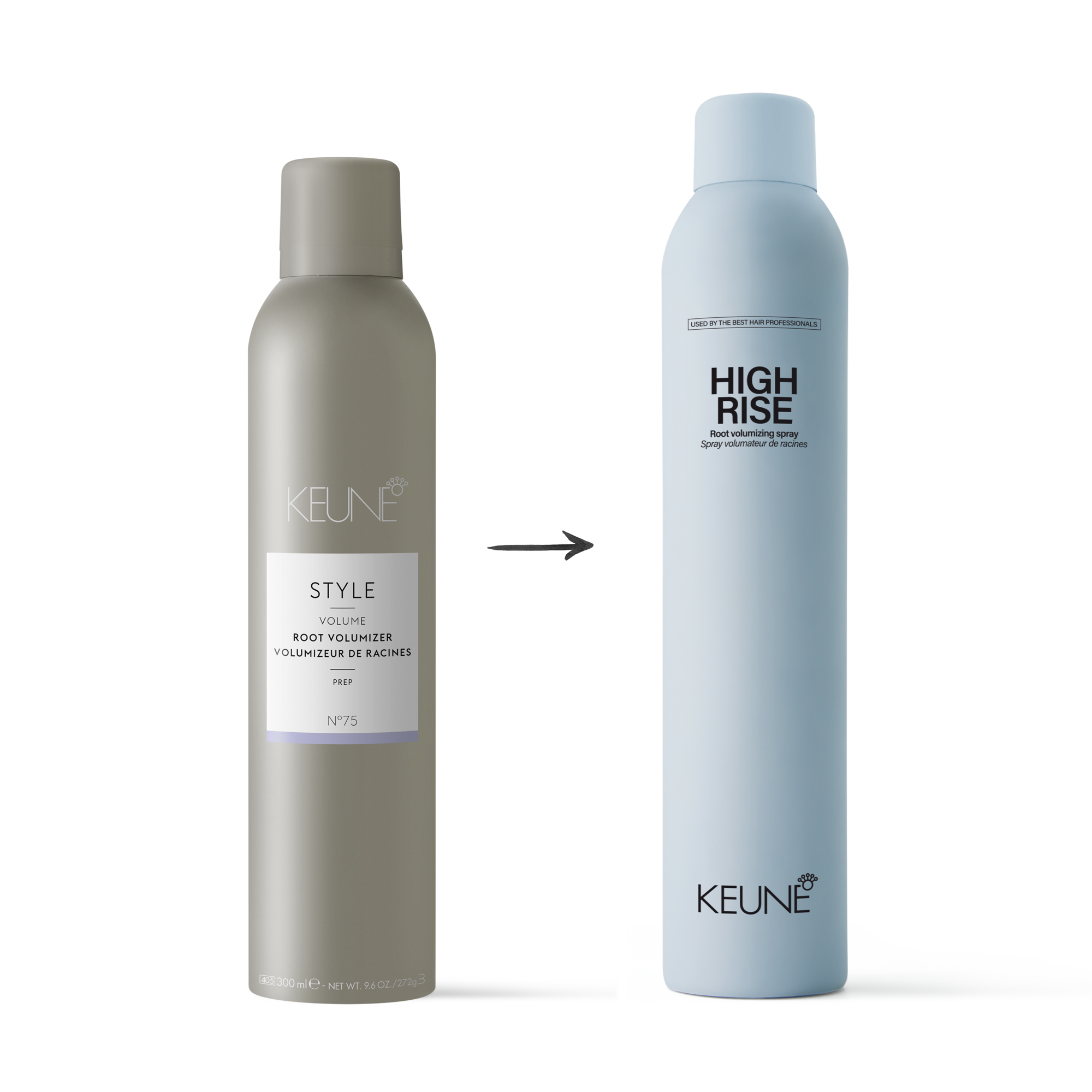 Keune High Rise Ansatzvolumenspray: Grandioses Volumen und Lifting. Perfekt für dünnes Haar. Verleiht griffige Fülle und beeindruckendes Volumen.